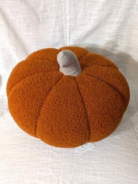 Brentwood Originals Orange Pumpkin Shaped  Throw Pillow 16in